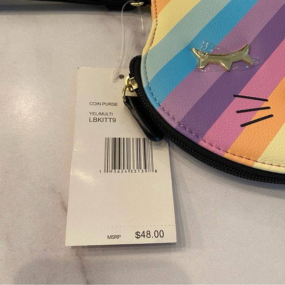 BETSEY JOHNSON Rainbow Striped Kitty Cat Wristlet - Picture 6 of 6